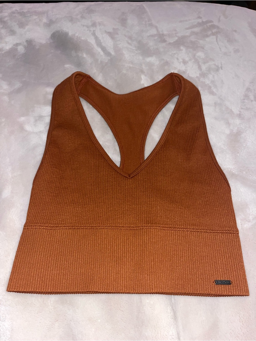 Gilly Hicks Rust Ribbed Racerback Crop Top